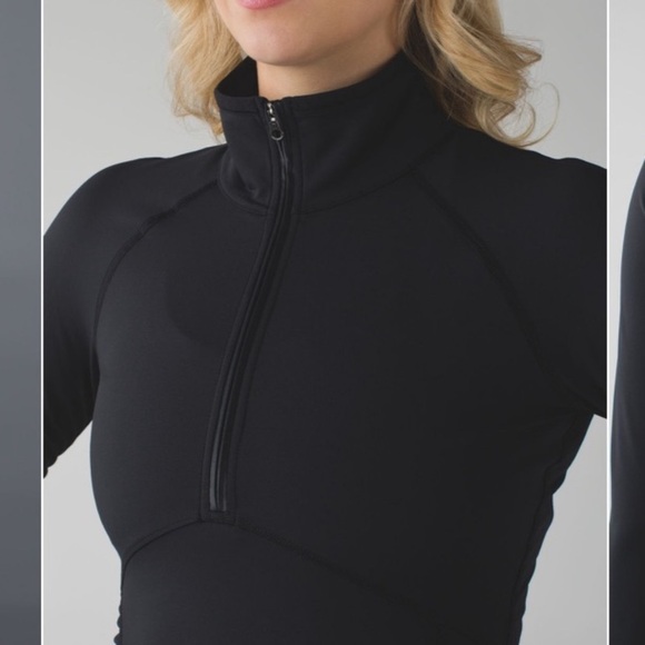 Lululemon Black Pullover Half Zip Sweatshirt Luxtreme 6 “Kriss Cross” Reflective - Picture 11 of 12
